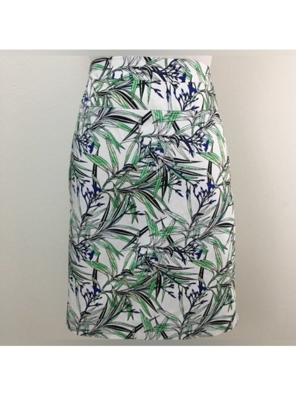 Tropical Botanical Palm Resort Jungle Foliage Print Skirt Sz 6